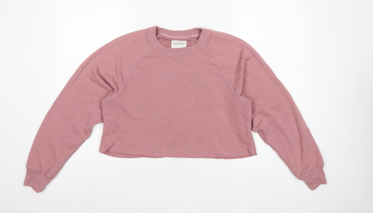 Abercrombie & Fitch Women’s Pink S Cropped Pullover Sweatshirt