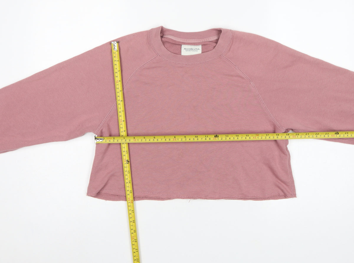 Abercrombie & Fitch Women’s Pink S Cropped Pullover Sweatshirt