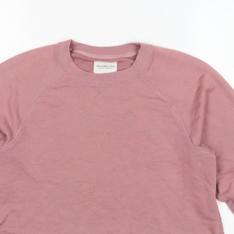 Abercrombie & Fitch Women’s Pink S Cropped Pullover Sweatshirt
