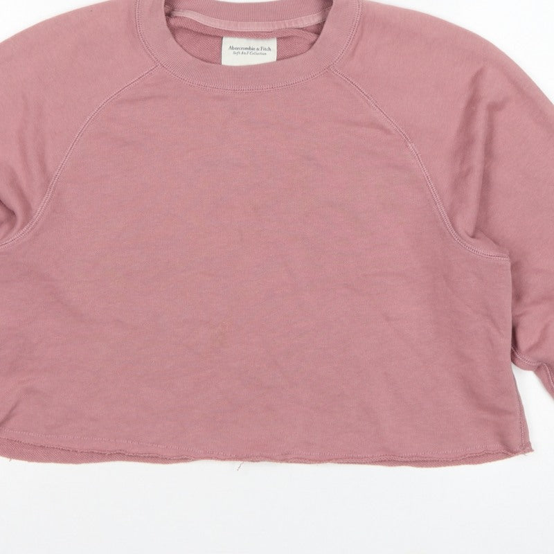 Abercrombie & Fitch Women’s Pink S Cropped Pullover Sweatshirt