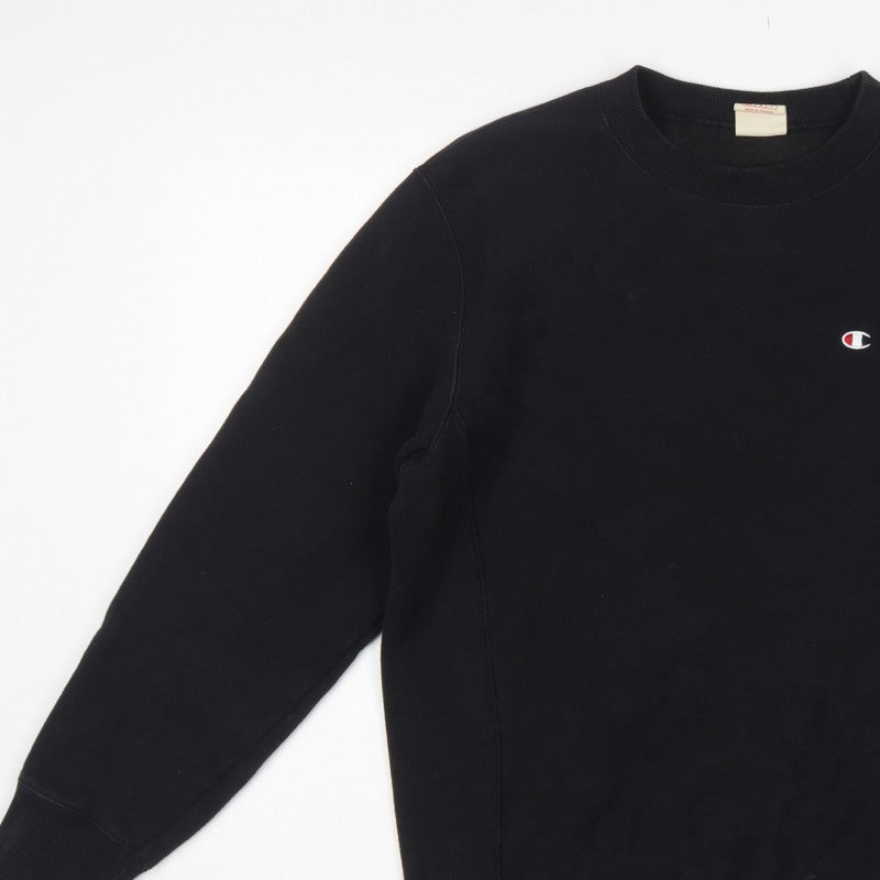 Champion Men’s Black M Reverse Weave Logo Crew Neck Sweatshirt