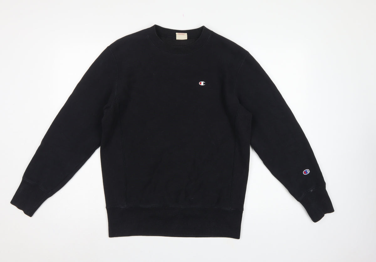Champion Men’s Black M Reverse Weave Logo Crew Neck Sweatshirt