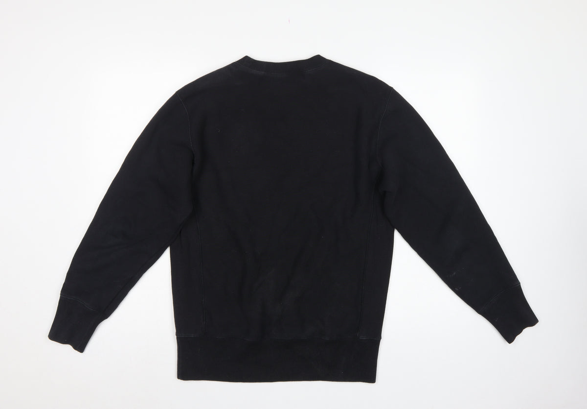 Champion Men’s Black M Reverse Weave Logo Crew Neck Sweatshirt