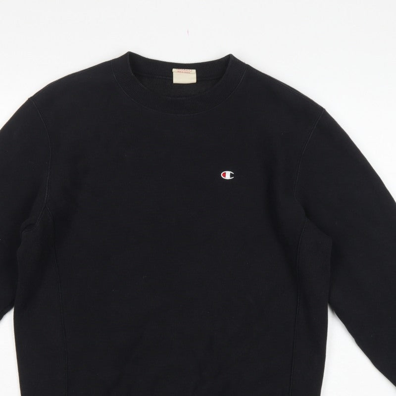 Champion Men’s Black M Reverse Weave Logo Crew Neck Sweatshirt