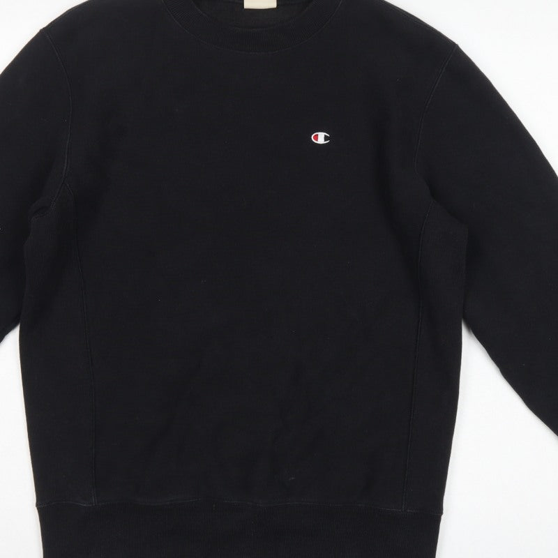 Champion Men’s Black M Reverse Weave Logo Crew Neck Sweatshirt