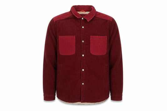 Passenger Men's Red Corduroy Sherpa Lined Jacket L Button Casual