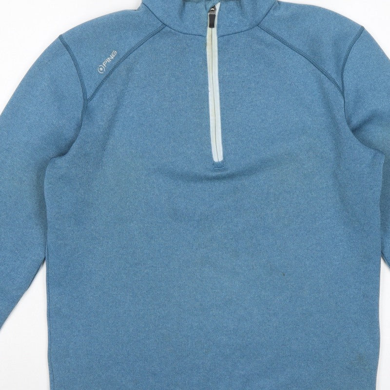 PING Men’s Blue S Sensorwarm 1/4 Zip Golf Pullover Sweatshirt