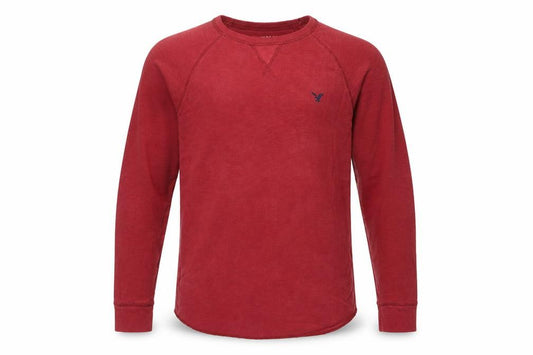 American Eagle Men Red L Thermal Long Sleeve Crew Neck T-Shirt