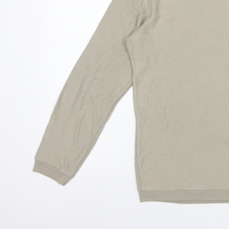 Zara Man Beige Cotton Blend Knit Crew Neck Pullover Jumper Size S