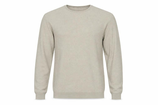 Zara Man Beige Cotton Blend Knit Crew Neck Pullover Jumper Size S