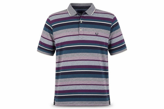 Lincoln Men’s Multicoloured Striped Polo Shirt Large Cotton Blend