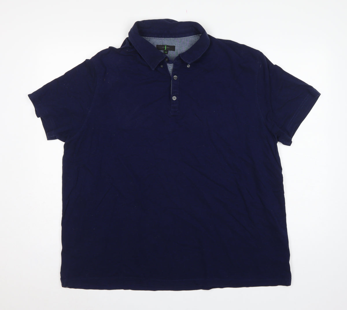 Jasper Conran Men’s Blue 2XL Short Sleeve Button-Down Polo Shirt