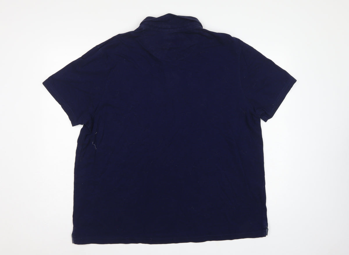 Jasper Conran Men’s Blue 2XL Short Sleeve Button-Down Polo Shirt