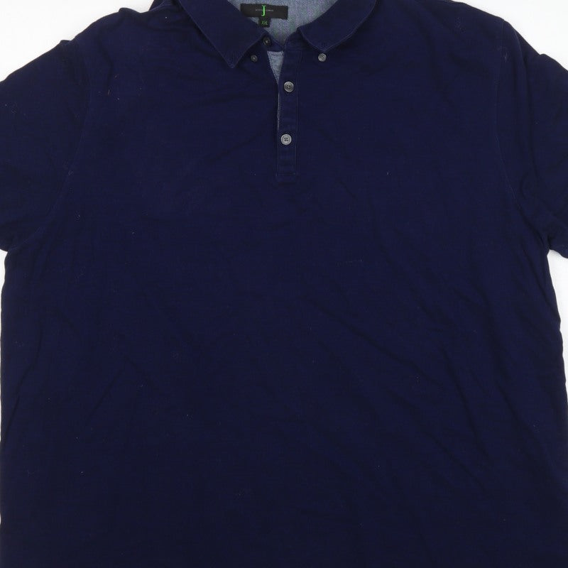 Jasper Conran Men’s Blue 2XL Short Sleeve Button-Down Polo Shirt