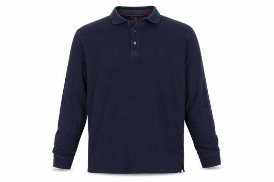 Hackett London Men’s Blue Large Long Sleeve Cotton Polo Shirt Logo