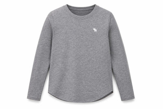 Abercrombie Kids Boys Grey 11-12 Years Long Sleeve Logo T-Shirt