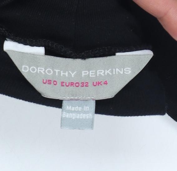 Dorothy Perkins Women’s Black UK 4 Basic Roll Neck Long Sleeve Top