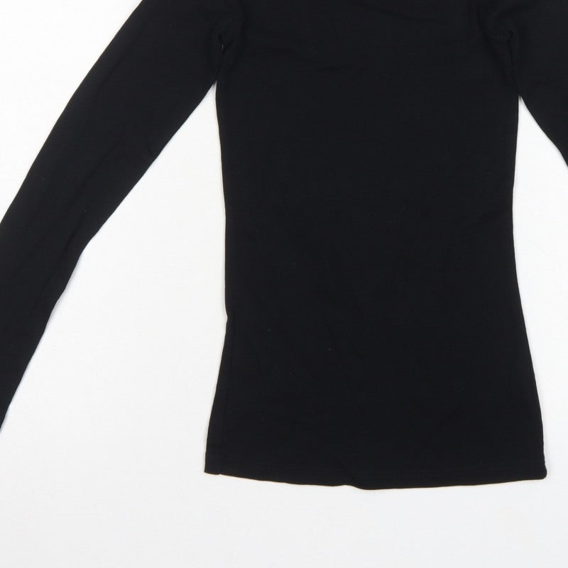 Dorothy Perkins Women’s Black UK 4 Basic Roll Neck Long Sleeve Top