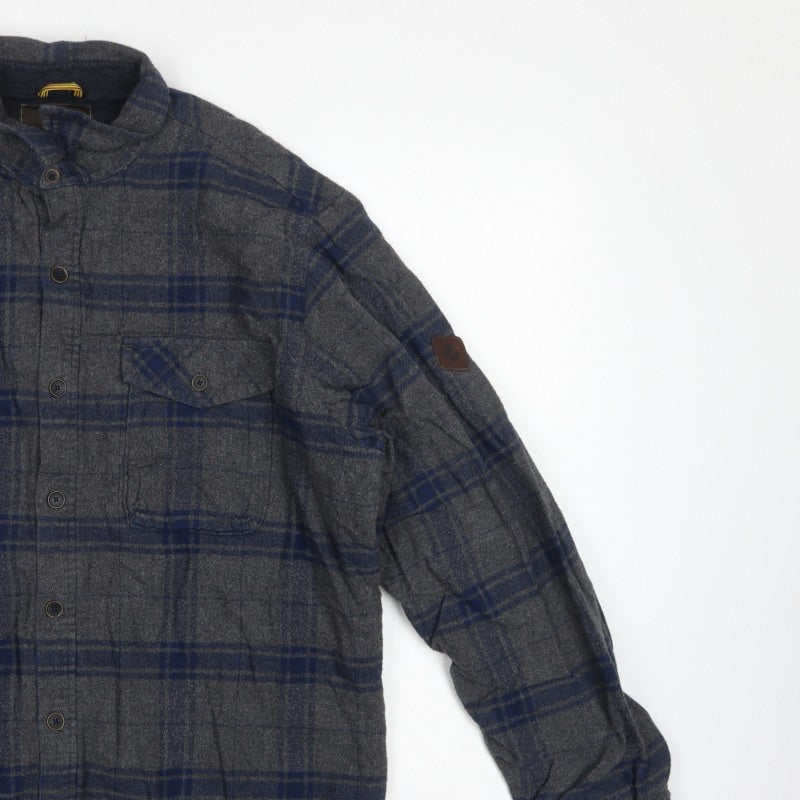 Timberland Earthkeepers Men's Grey Navy Plaid Flannel Shirt M Regular