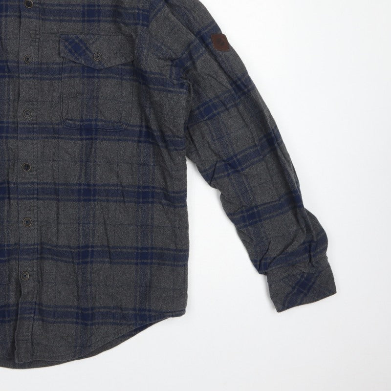 Timberland Earthkeepers Men's Grey Navy Plaid Flannel Shirt M Regular