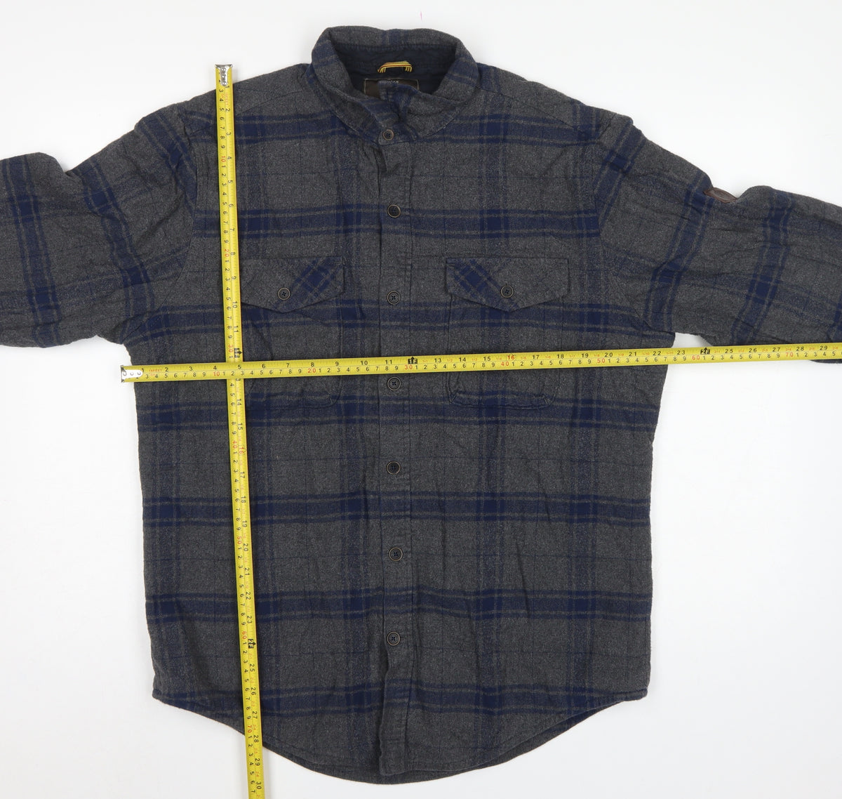 Timberland Earthkeepers Men's Grey Navy Plaid Flannel Shirt M Regular