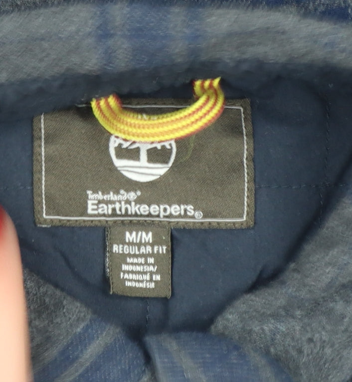 Timberland Earthkeepers Men's Grey Navy Plaid Flannel Shirt M Regular