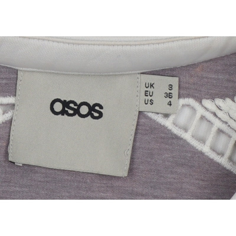 ASOS Women White UK 8 Zip Stretch Cutwork Detail Jacket