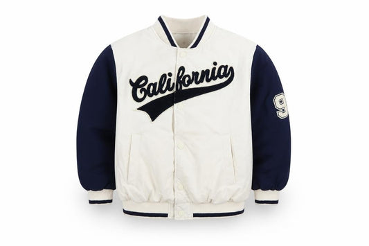 Zara Boys Ivory Navy Varsity Jacket 5-6 Years Padded California