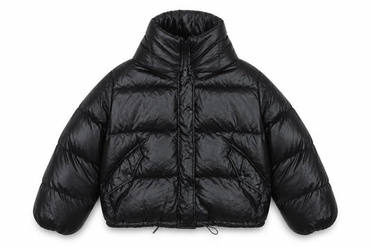 H&M Women Black XS/S Oversized Hooded Puffer Jacket Quilted
