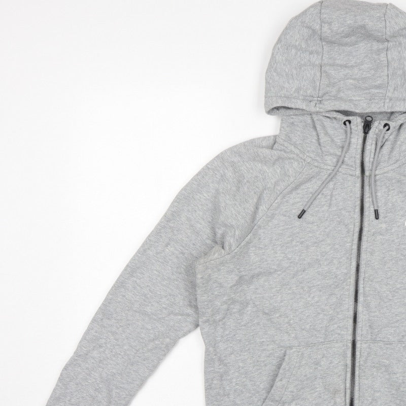 Nike Women Grey M Full Zip Hoodie Logo Drawstring Pockets