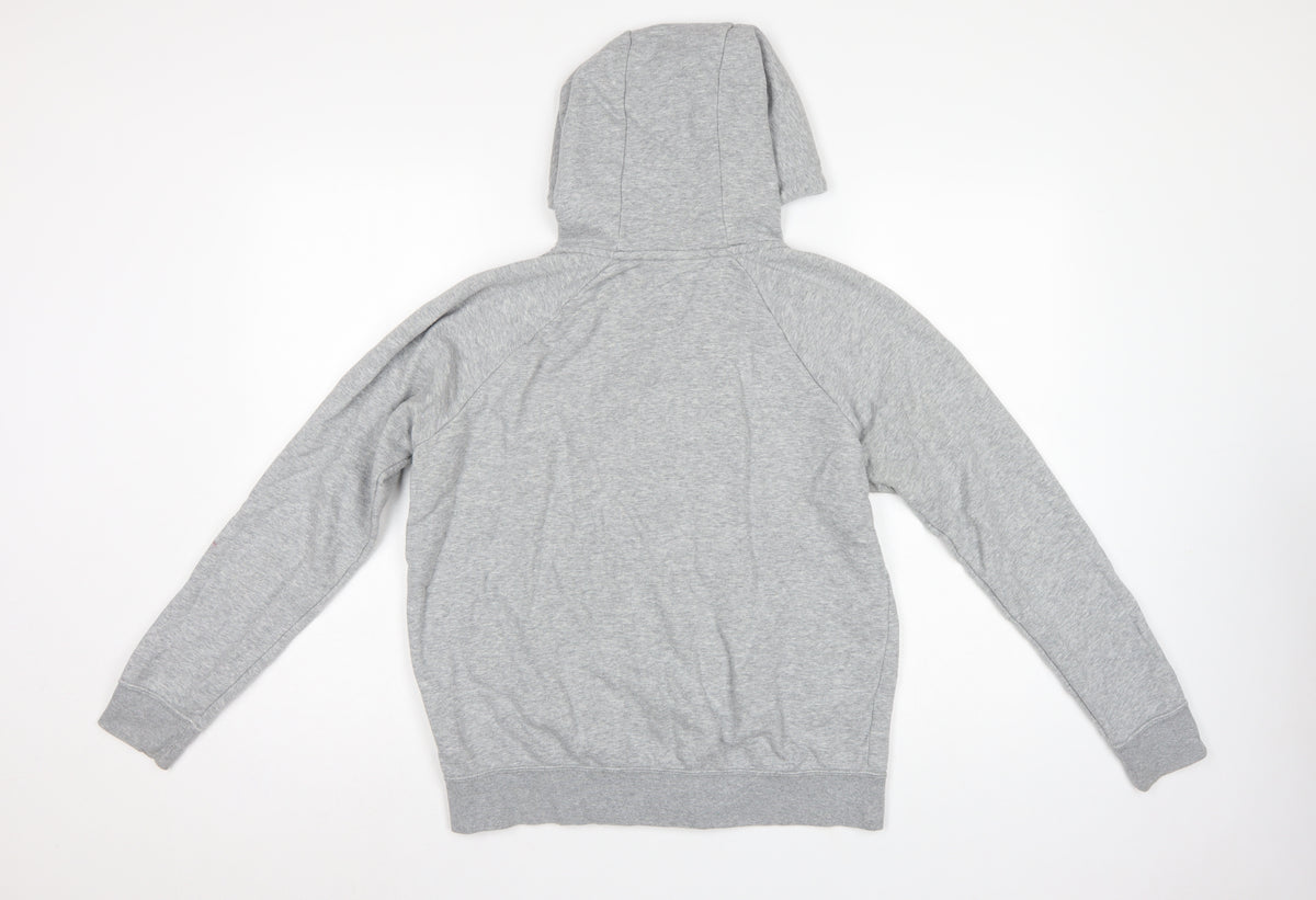 Nike Women Grey M Full Zip Hoodie Logo Drawstring Pockets