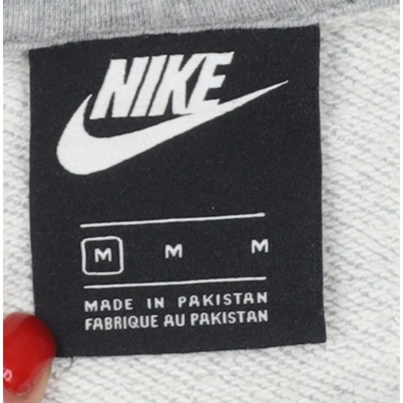 Nike Women Grey M Full Zip Hoodie Logo Drawstring Pockets
