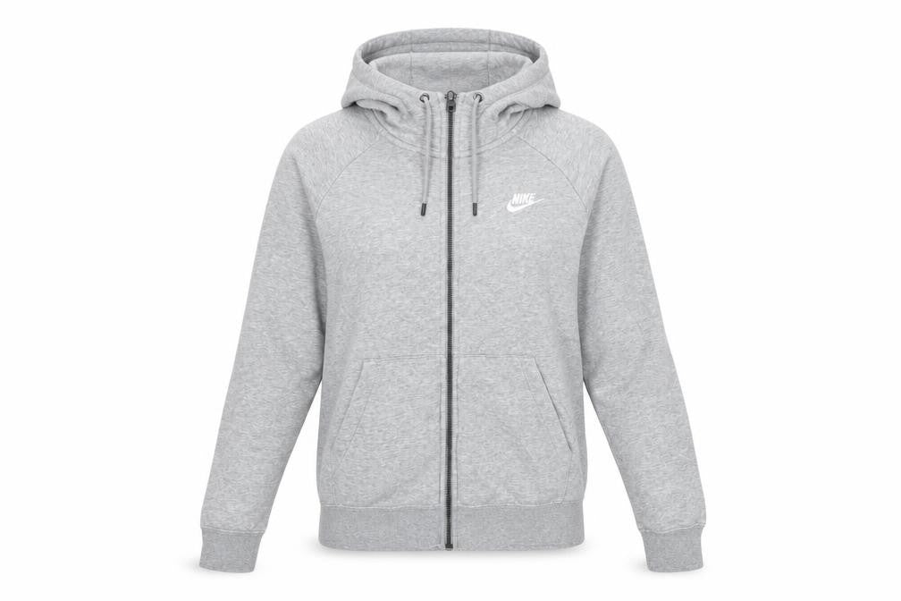 Nike Women Grey M Full Zip Hoodie Logo Drawstring Pockets