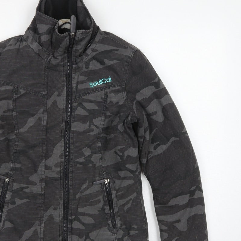 SoulCal Women’s Black Camo Padded Basic Jacket Size 8 Full Zip