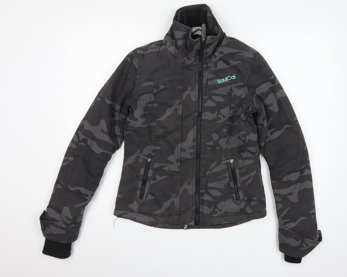 SoulCal Women’s Black Camo Padded Basic Jacket Size 8 Full Zip