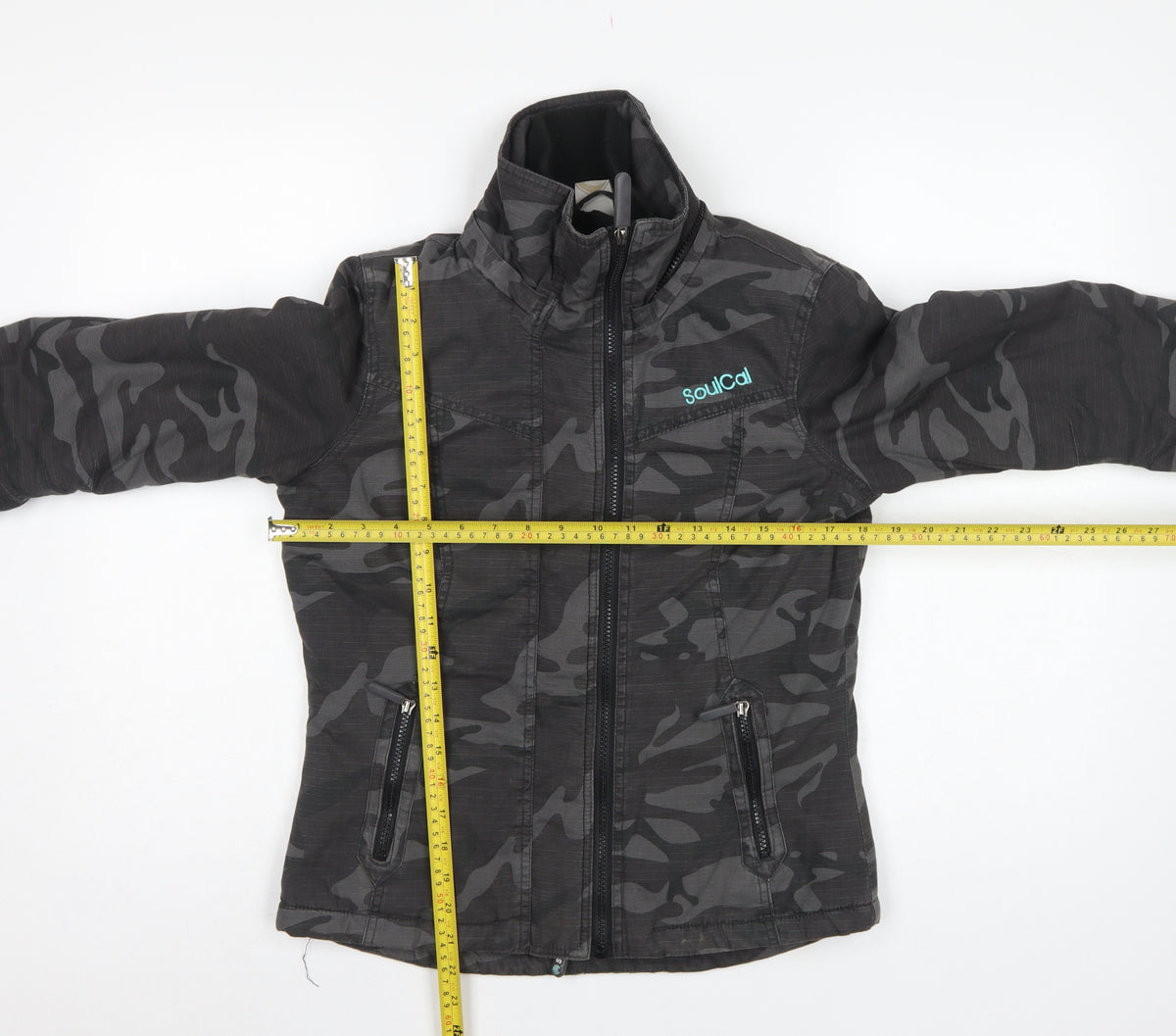 SoulCal Women’s Black Camo Padded Basic Jacket Size 8 Full Zip