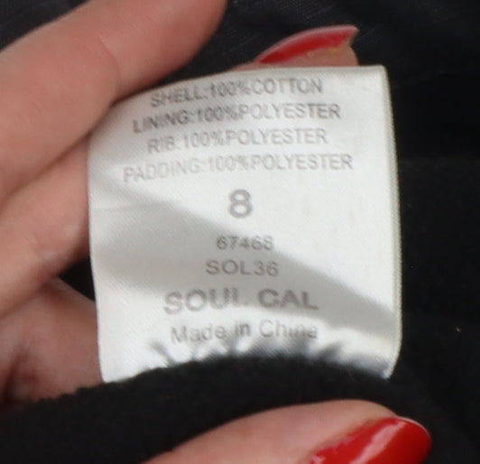 SoulCal Women’s Black Camo Padded Basic Jacket Size 8 Full Zip