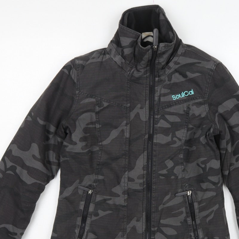 SoulCal Women’s Black Camo Padded Basic Jacket Size 8 Full Zip