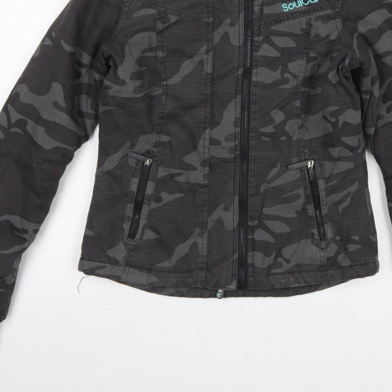 SoulCal Women’s Black Camo Padded Basic Jacket Size 8 Full Zip