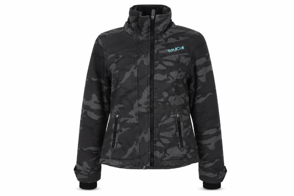 SoulCal Women’s Black Camo Padded Basic Jacket Size 8 Full Zip