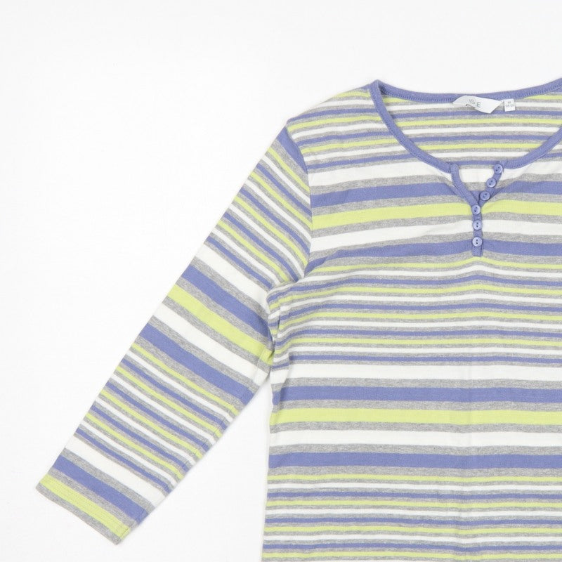 ISLE Teens Multicoloured M 14-16 Striped Jersey Long Sleeve Henley Top