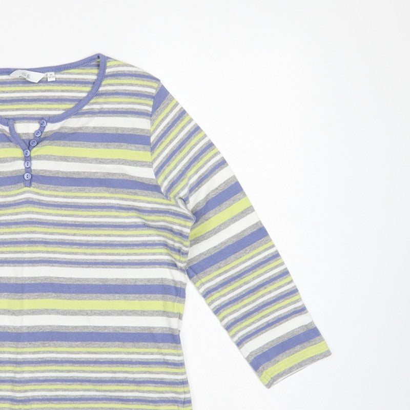 ISLE Teens Multicoloured M 14-16 Striped Jersey Long Sleeve Henley Top