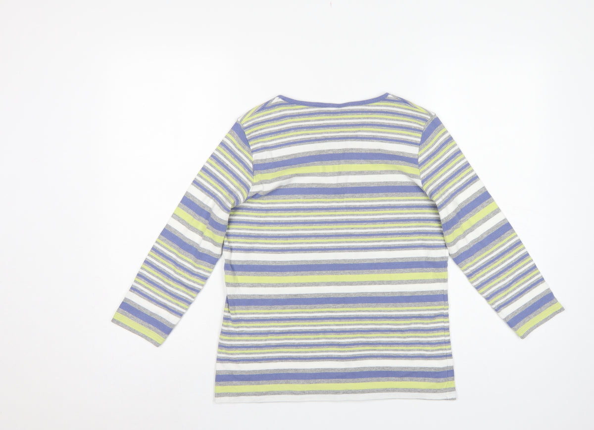 ISLE Teens Multicoloured M 14-16 Striped Jersey Long Sleeve Henley Top