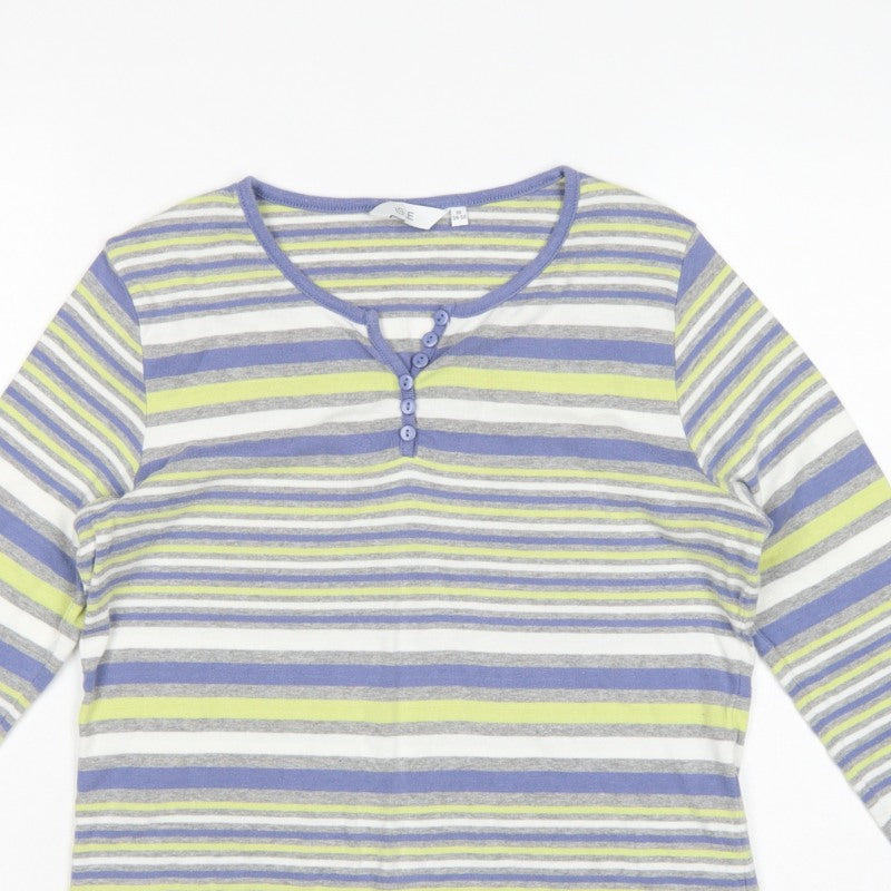 ISLE Teens Multicoloured M 14-16 Striped Jersey Long Sleeve Henley Top