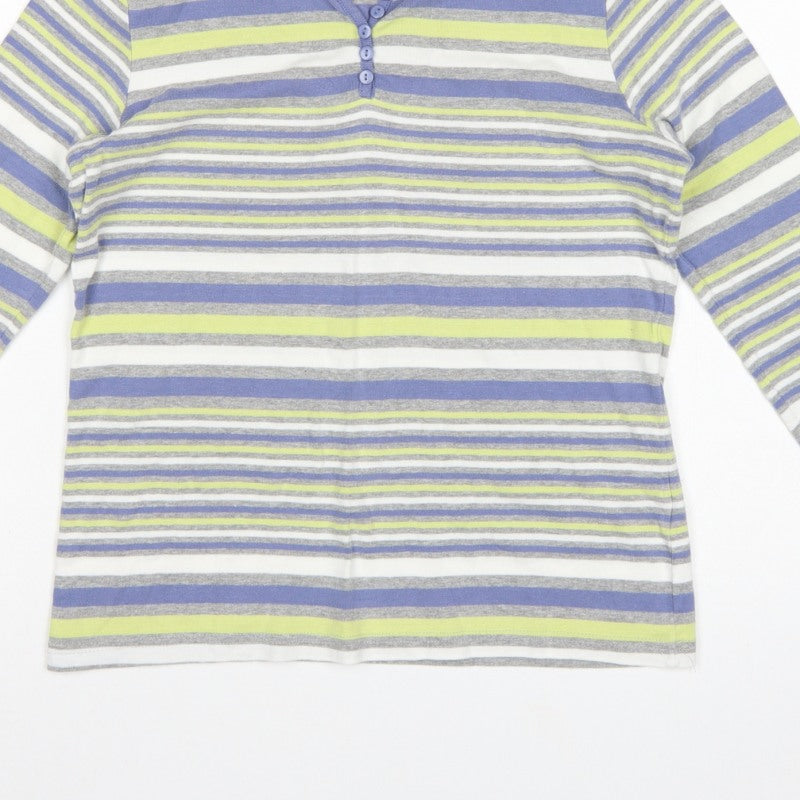 ISLE Teens Multicoloured M 14-16 Striped Jersey Long Sleeve Henley Top