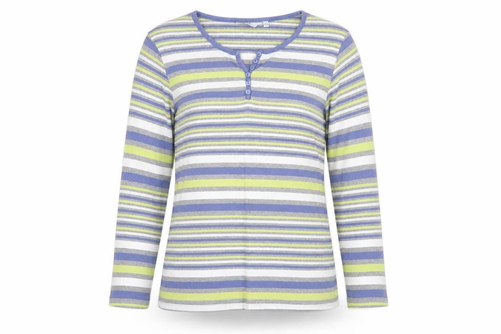 ISLE Teens Multicoloured M 14-16 Striped Jersey Long Sleeve Henley Top