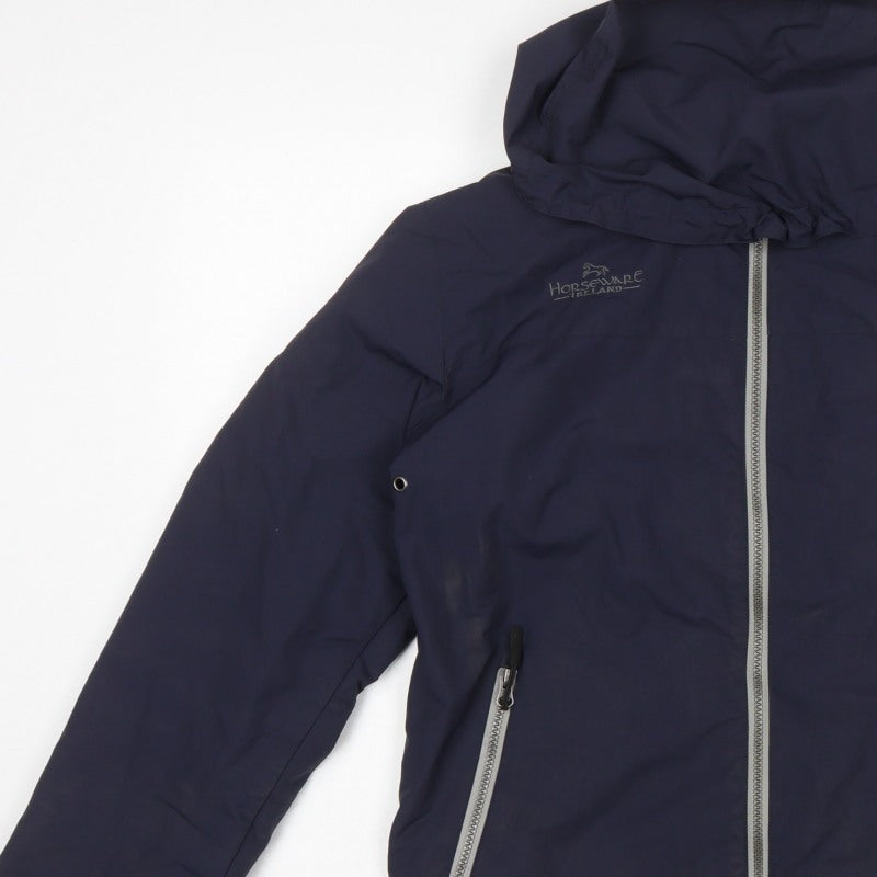 Horseware Ireland Women's Blue XS Hooded Padded Basic Jacket Full Zip