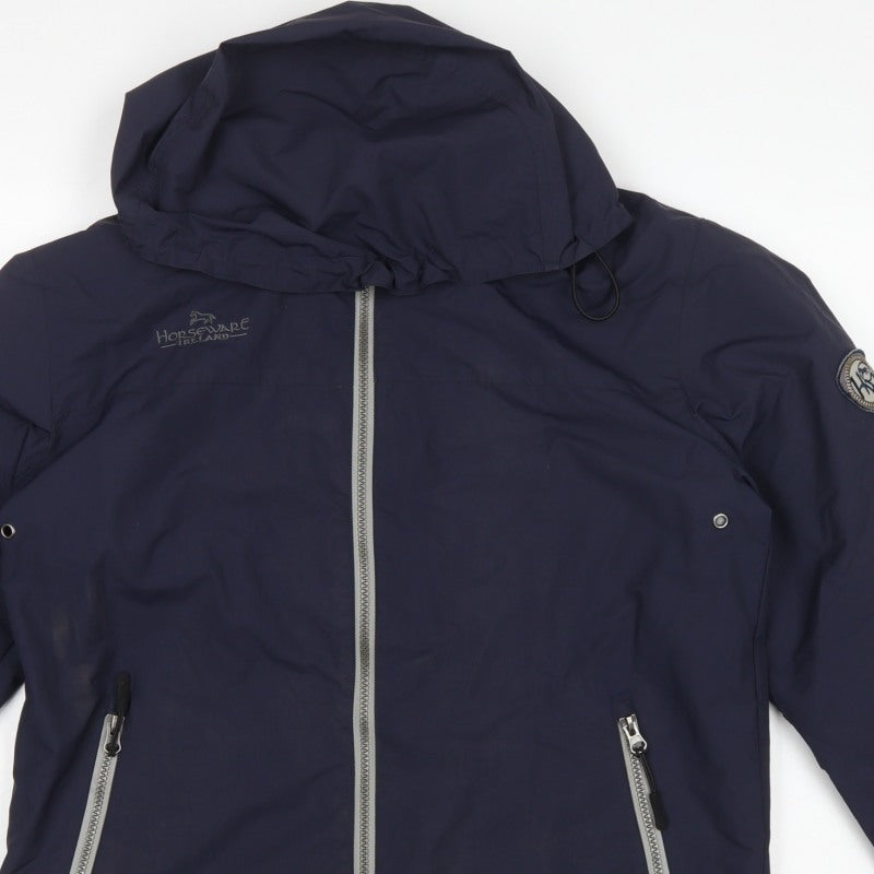 Horseware Ireland Women's Blue XS Hooded Padded Basic Jacket Full Zip