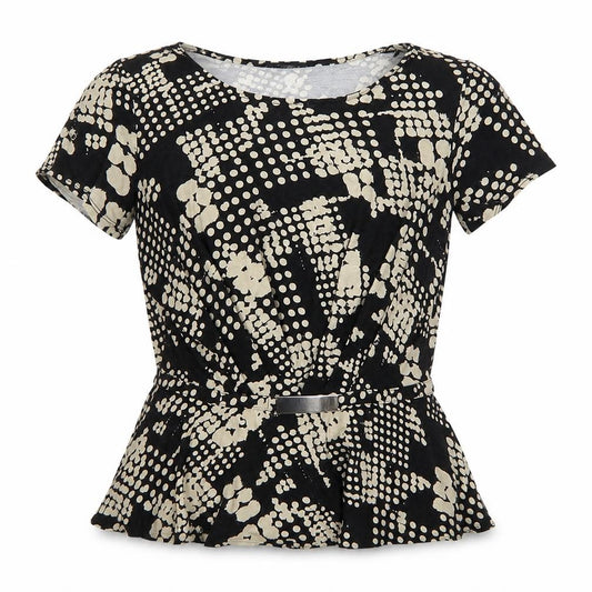 The Collection Debenhams Women Black Size 14 Polka Dot Peplum Blouse