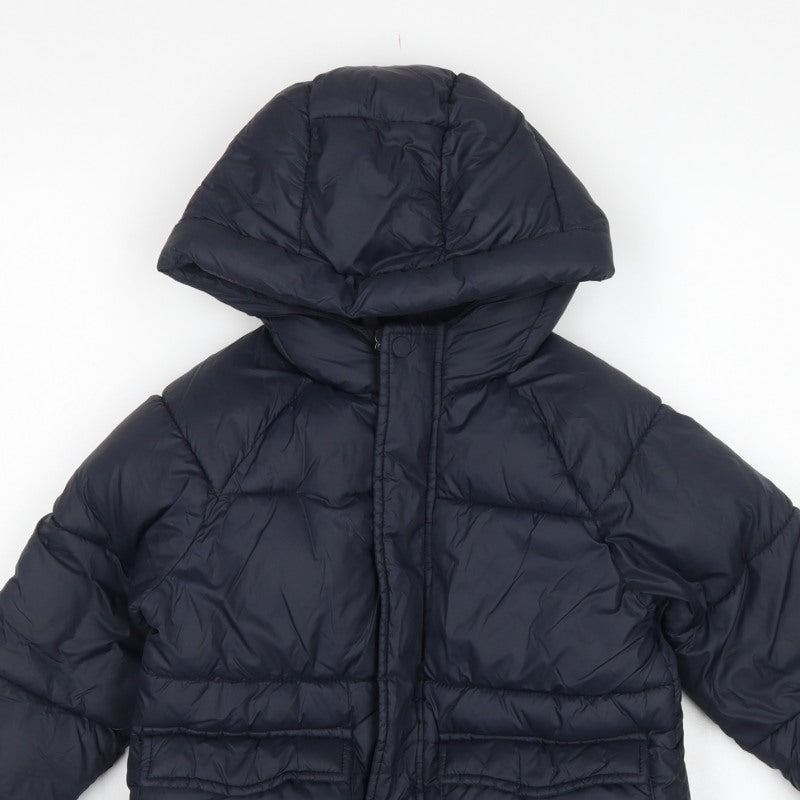 Zara Boys Blue 4-5 Years Hooded Puffer Jacket Coat